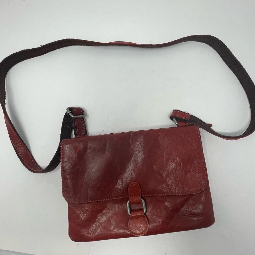 Jack Georges Oxblood Red Leather Crossbody Bag